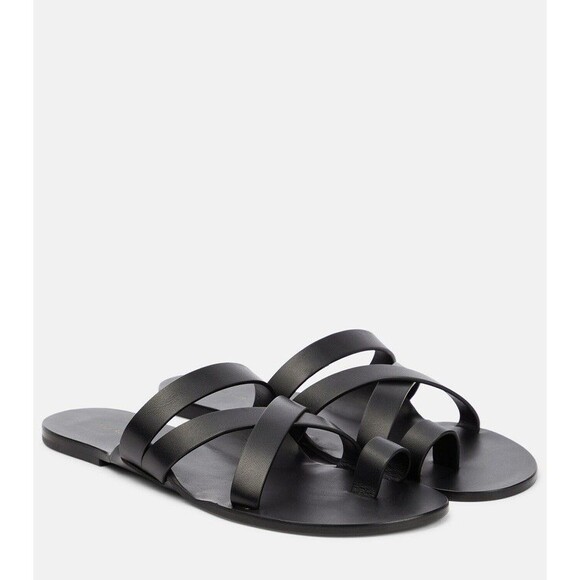 The Row Shoes - The Row City Kris Toe Ring Gladiator Sandals Womens EU 36 Black Leather